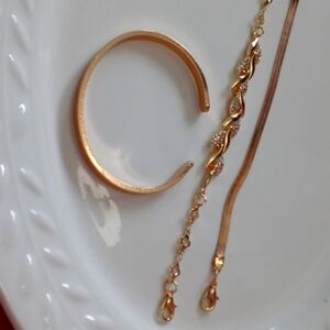 Bracelets set 3 gold plated
